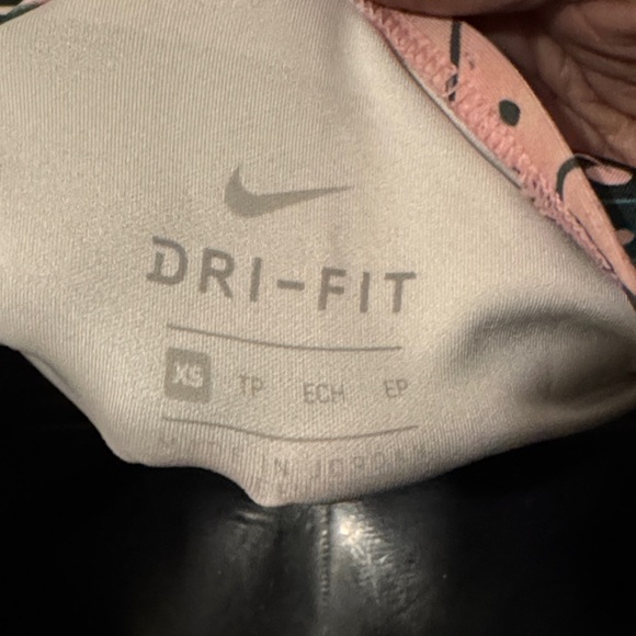 Nike Pink and Green Leaf Print Crop Top - Picture 2 of 4